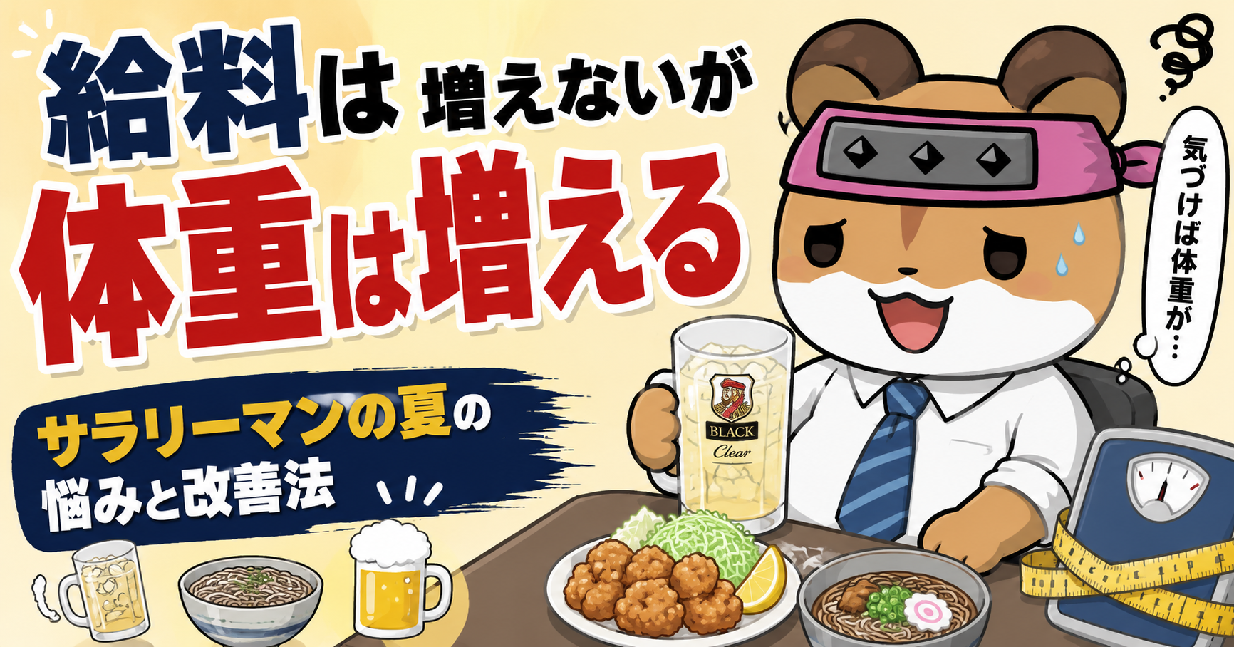 給料は増えないが、体重は増えるサラリーマン