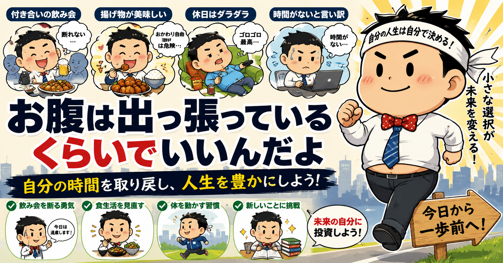 サラリーマンのお腹の出っ張り