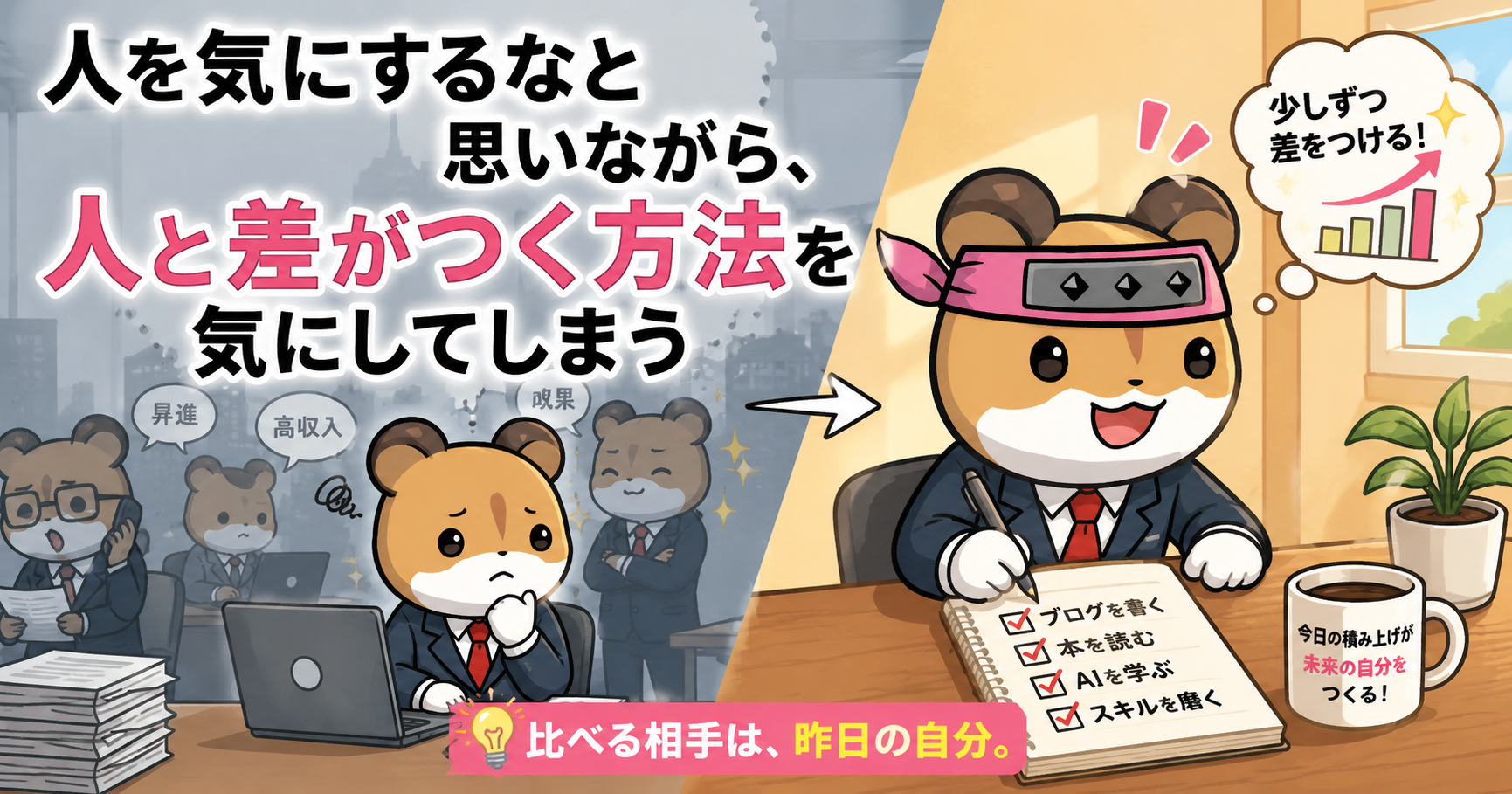 人と差がつく方法を気にしてしまう