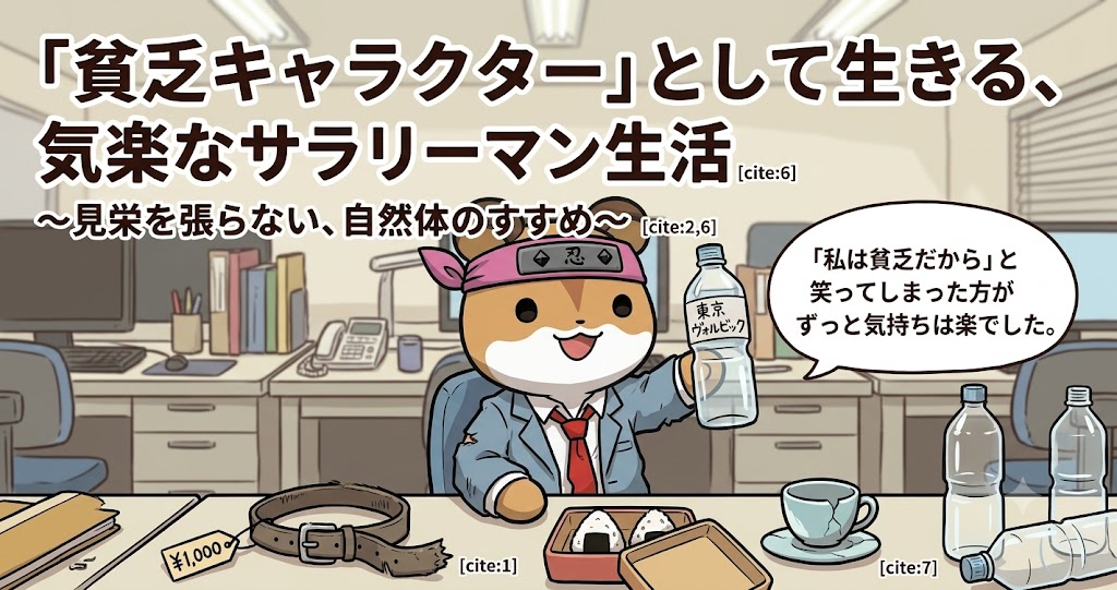 貧乏キャラクターとして会社生活を送る貧乏サラリーマン