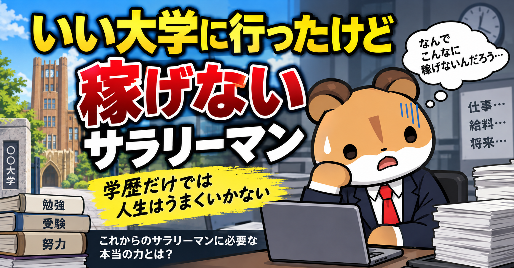 いい大学行ったけど稼げないサラリーマン