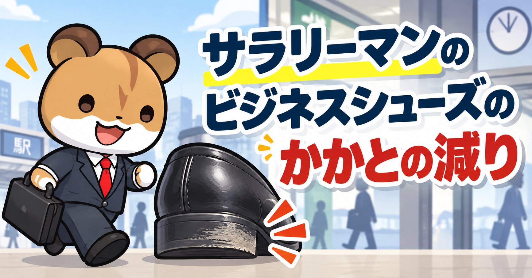 ビジネスシューズのかかとのすり減り