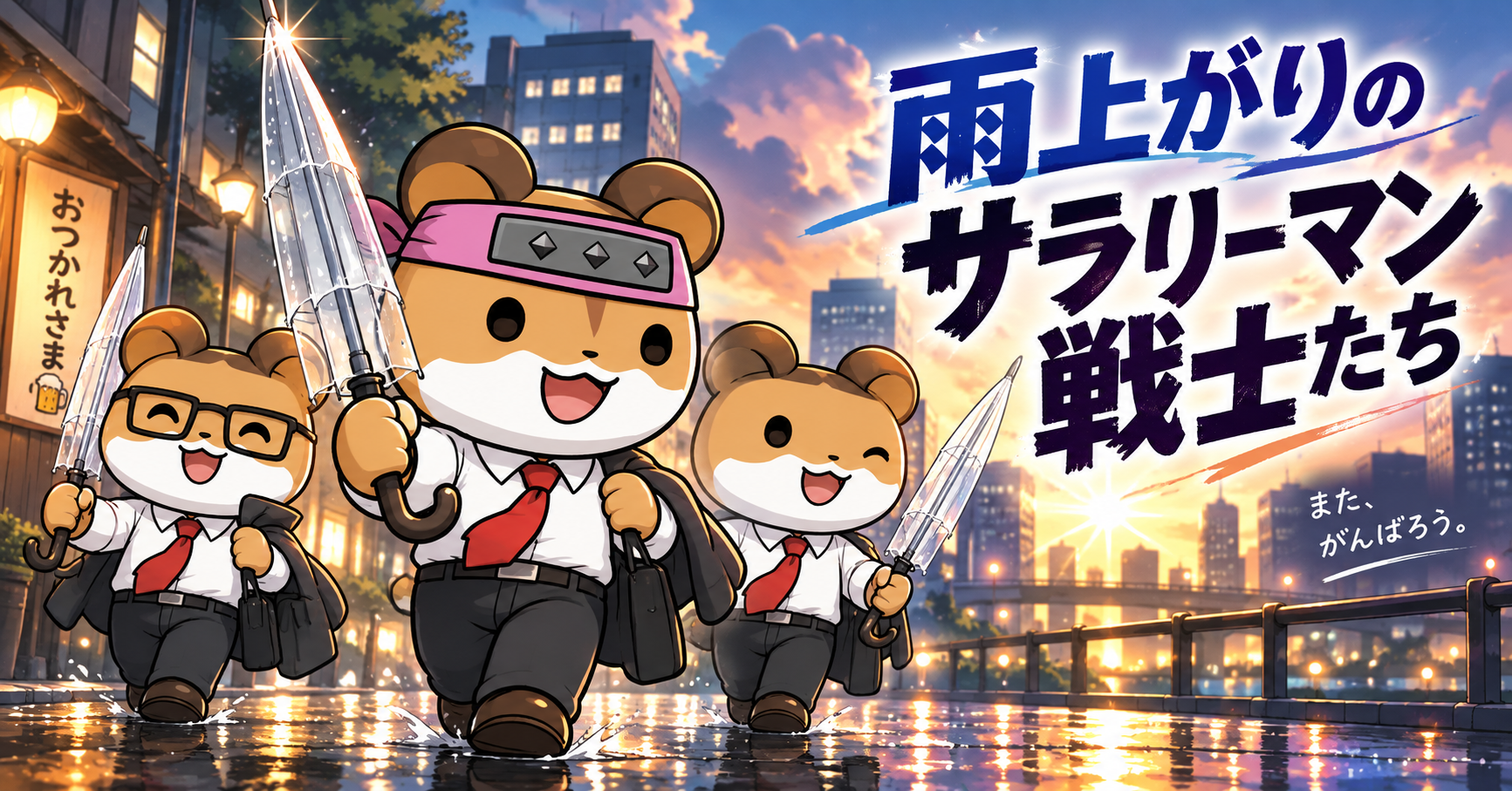 雨上がりのサラリーマン戦士たち